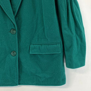 Prophecy Women's Wool Blazer Jacket Pockets Lined Vtg Made USA Green Size 6