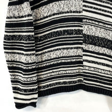 Christopher & Banks Women's Knit Sweater Cozy Vtg Striped Black White Size XL