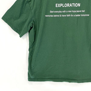 Men's Soft Graphic T Shirt Exploration Hopeful Quote Outdoor Green Size M