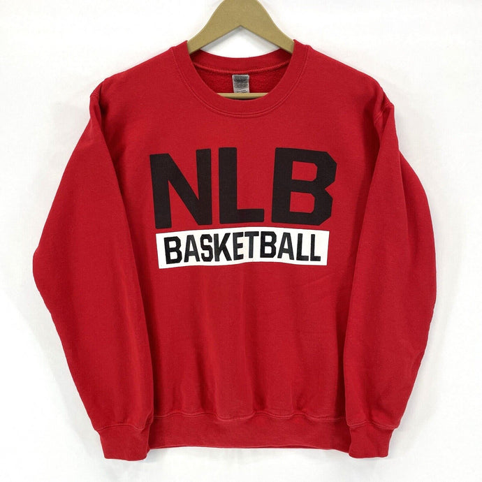 Gildan Men's Fleece Sweatshirt NLB Basketball Swiss Sports Red Size S