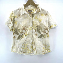 Caribbean Joe Women's Tropical Floral Sheer Blouse Yellow Size L