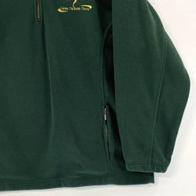 Barron Men's Fleece Sweater Zip Pockets Zip Line Crew Outdoor Vtg Green Size L