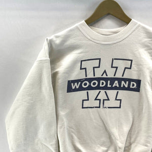 Hanes Men's Crewneck Sweatshirt Woodland School Sports Vtg Y2K 90's White Size M