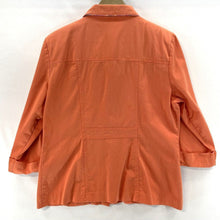 Nancy Bolen Women's Light Jacket Bright Stitching Vtg Made USA Orange Size L