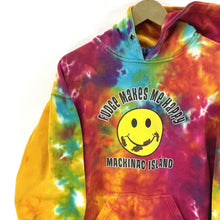 Retro Vision Women's Tie Dye Hoodie Fudge Smiley Face Mackinac Island Size S