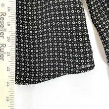 Norton McNaughton Women's Button Up Blouse Sheer Light Polka Dot Black Size 6