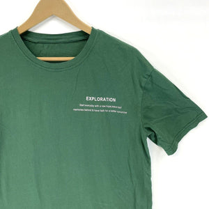 Men's Soft Graphic T Shirt Exploration Hopeful Quote Outdoor Green Size M