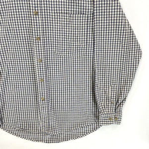 Wrangler Men's Plaid Button Up Shirt Rugged Wear Outdoor Blue White Size L