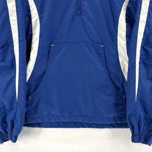 Sport Tek Men's Windbreaker Hoodie 1/4 Zip Jacket Bomber Band Stitch Blue Size S