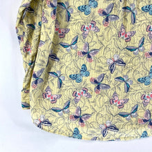 Westbound Women's Butterfly Blouse Lightweight Button Up Floral Yellow Size XL