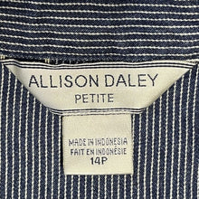 Allison Daley Women's Denim Jacket Stretch Vtg Pinstripe White Blue Size 14P