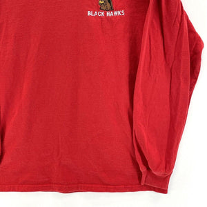 Retro Style Black Hawks Red Shirt Size M