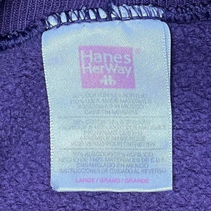 Hanes Her Way Women's Vtg Sweatshirt Quilt Wreath Cottage Core Purple Size L