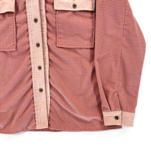 Boutique Women's Button Up Shirt Light Flannel Outdoor Waffle Knit Pink Size L