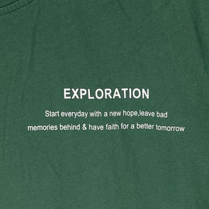 Men's Soft Graphic T Shirt Exploration Hopeful Quote Outdoor Green Size M