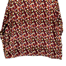 Kathie Lee Women's Flowy Button Blouse Geometric Office Red Size 18W