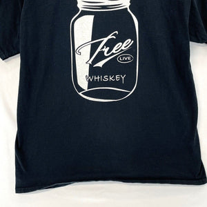 Gildan Men's Graphic T Shirt Free Live Whiskey Mason Jar Souvenir Black Size L