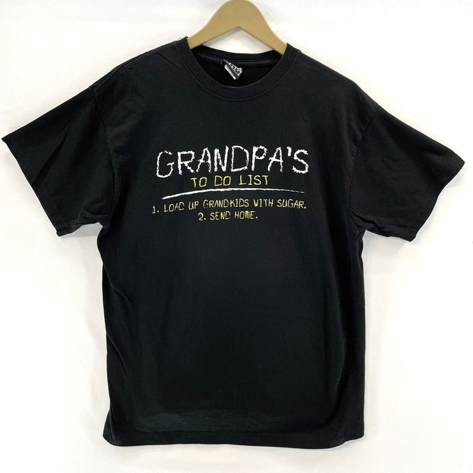 Worlds Greatest Dad Men's T Shirt Grandpa To Do List Funny Souvenir Black Size L