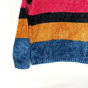 Deep Sugar Women's Soft Sweater Cozy Boxy Knit Bright Yellow Pink Blue Size S