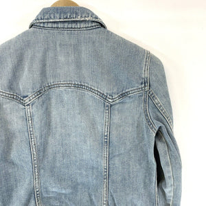 Gap Women's Denim Jacket Pockets Distressed Fade Light Wash Blue Size S