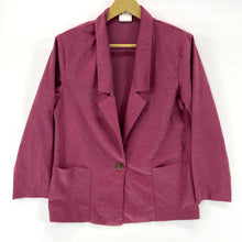 Haband Women's Blazer One Button Soft Suede Pockets Made USA Vtg Pink Size S