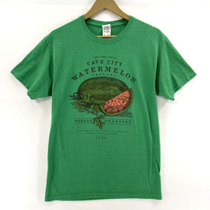 Jerzees Men's T Shirt Cave City Watermelon Fest Arkansas Souvenir Green Size M