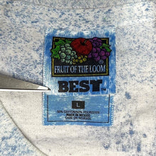 Fruit of Loom Best Men's Graphic T Shirt Baldor Music Splatter Paint Blue Size L