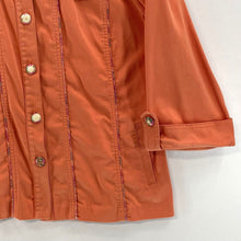 Nancy Bolen Women's Light Jacket Bright Stitching Vtg Made USA Orange Size L