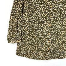 Joan Rivers Women's Light Jacket Blouse Pockets Leopard Cheetah Brown Size M