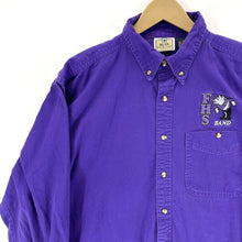 Blue Pointe Men's Button Up Shirt FHS Band Bulldogs Embroidery Purple Size M