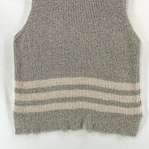 Lush Women's Tank Top Ribbed Knit Stretch Pink Stripes Heather Gray Size M