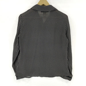 Norton McNaughton Women's Button Up Blouse Sheer Light Polka Dot Black Size 6