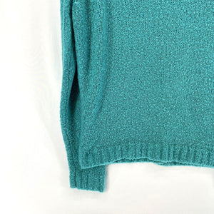 National Women's Knit Sweater Cozy Button Cardigan Teal Blue Size L