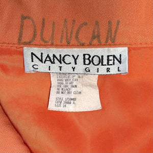 Nancy Bolen Women's Light Jacket Bright Stitching Vtg Made USA Orange Size L