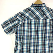 US Expedition Men's Button Up Shirt Western Workwear Plaid Blue White Size L