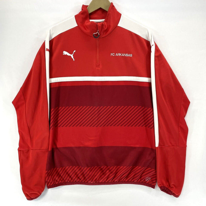 Puma Men's 1/4 Quarter Zip Pullover Dry Cell Futbol Club Arkansas Red Size 2XL