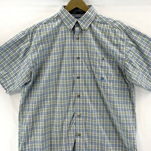 Twenty X Wrangler Men's Button Up Shirt Pastel Plaid Blue Green Vtg Size L