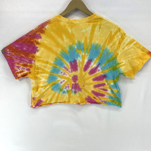 Women's L Tie Dye Spiral Crop Tee