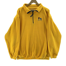 LAL Mens 1/4 Quarter Zip Fleece Sweater Bemidji Minnesota Pockets Yellow Size XL