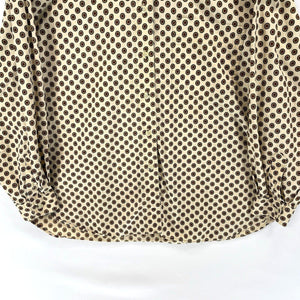 Liz Claiborne Women's Blouse Light Button Up Sunflower Polka Dot Beige Size 20