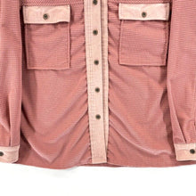 Boutique Women's Button Up Shirt Light Flannel Outdoor Waffle Knit Pink Size L