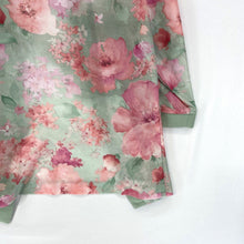 Haband Women's Floral Duster Kimono Sheer Lightweight Vtg Pink Green Size L