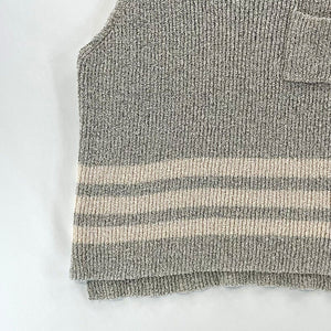 Lush Women's Tank Top Ribbed Knit Stretch Pink Stripes Heather Gray Size M