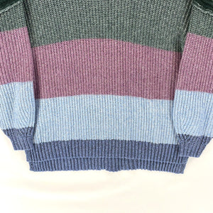 American Eagle Women's Knit Sweater Soft Pastel Striped Blue Green Pink Size M