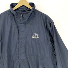 North End Men's Windbreaker Jacket Zip Up Beaver Stitching Navy Blue Size XL