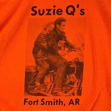 Gildan Men's T Shirt Suzie Q's Fort Smith AR Souvenir Bright Orange Size XL