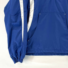 Sport Tek Men's Windbreaker Hoodie 1/4 Zip Jacket Bomber Band Stitch Blue Size S