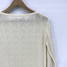 Garland Women's Sheer Sweater Herringbone Arrow Knit Lightweight Beige Size S