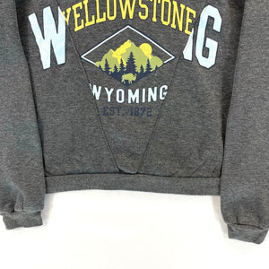 Modern Reconstructed Women's Sweater Yellowstone Wyoming Souvenir Gray Size L