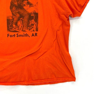 Gildan Men's T Shirt Suzie Q's Fort Smith AR Souvenir Bright Orange Size XL